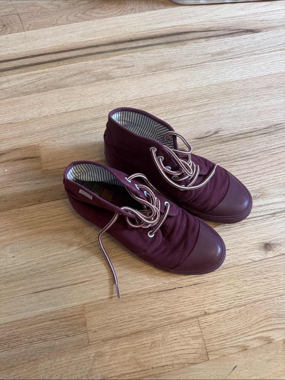 Bangs Burgundy Canvas Lace-Up Sneakers